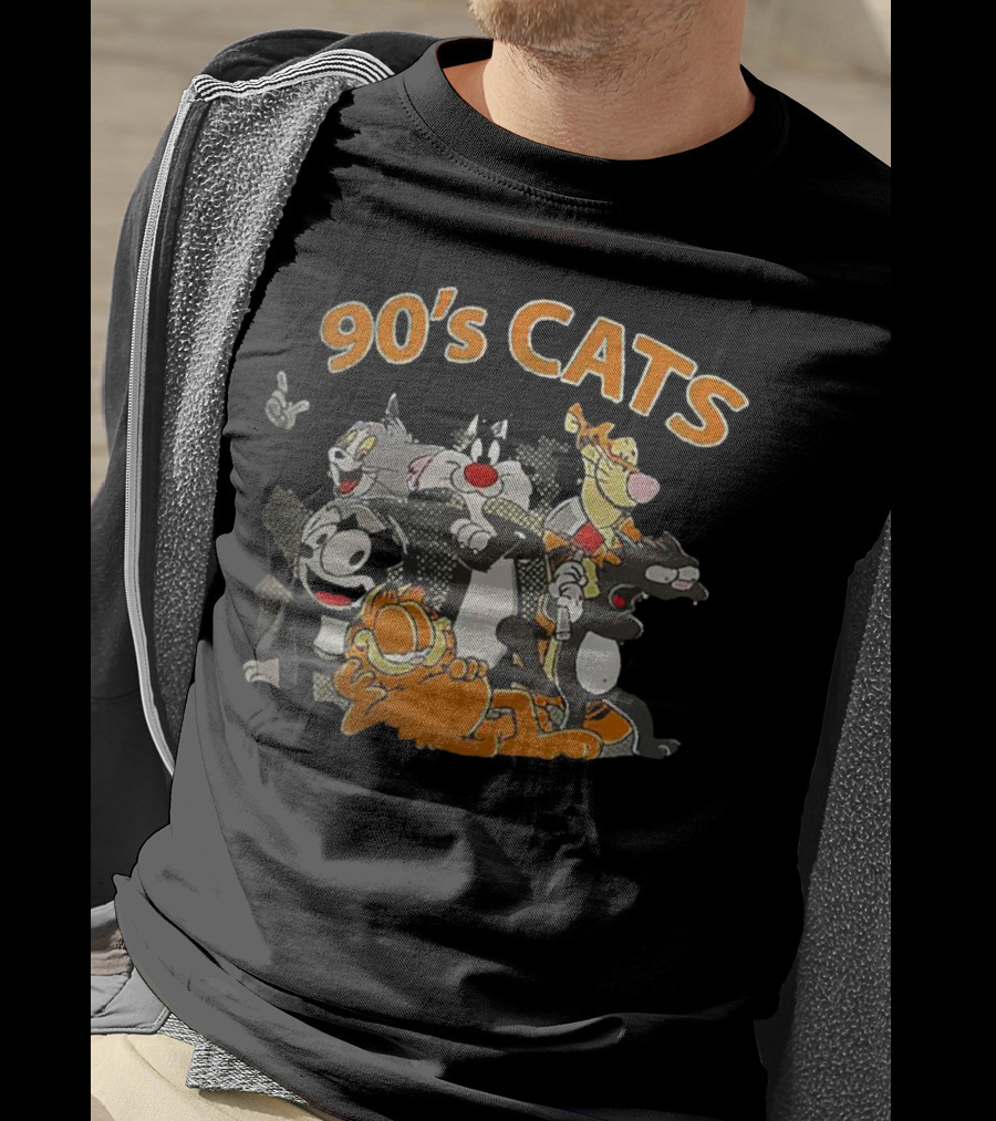 90’s Cats Garfield And Classic Cartoon Characters T-Shirt