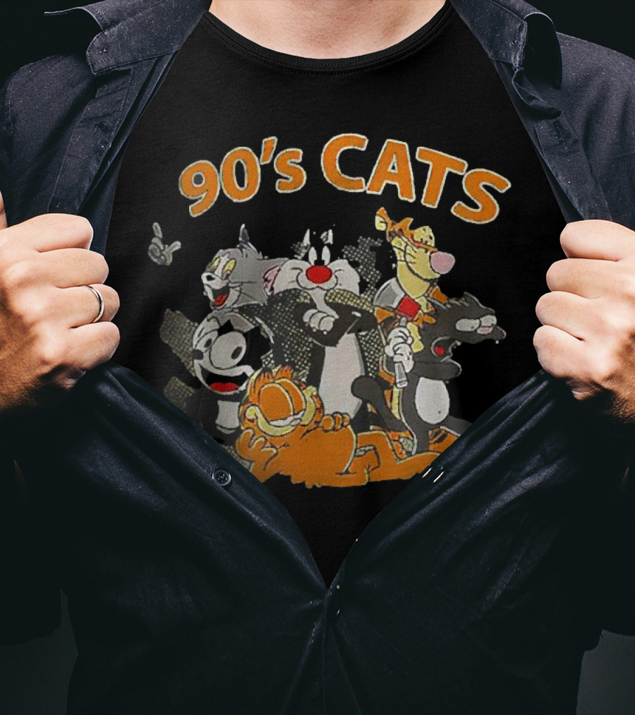 90’s Cats Garfield And Classic Cartoon Characters T-Shirt