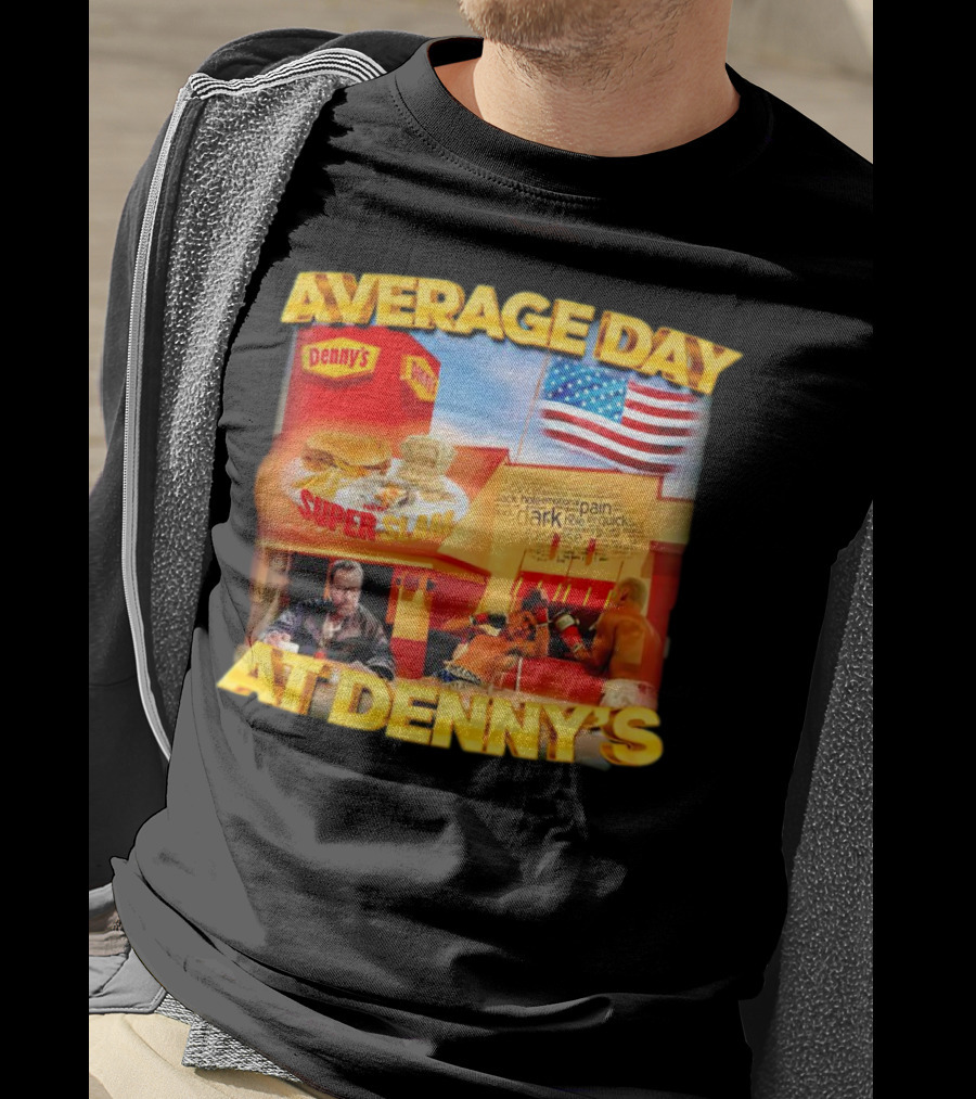 Average Day At Denny’s Super Slam Boxing American Flag T-Shirt