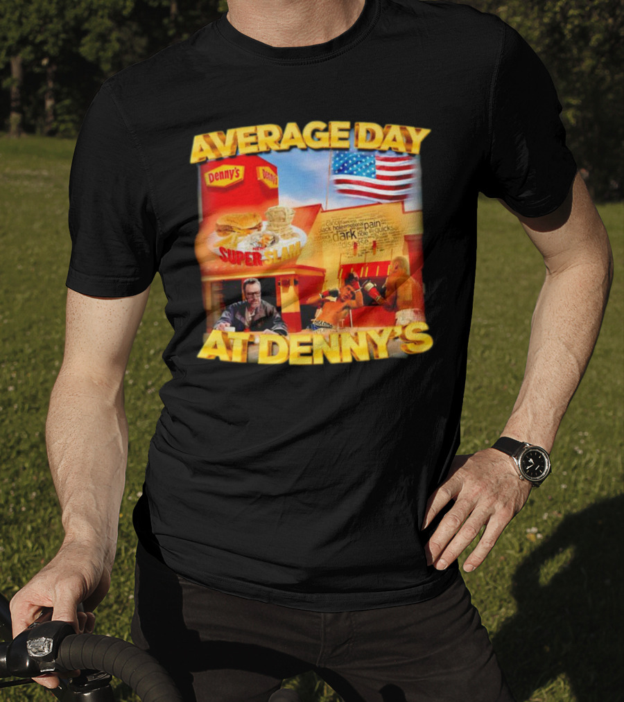 Average Day At Denny’s Super Slam Boxing American Flag T-Shirt