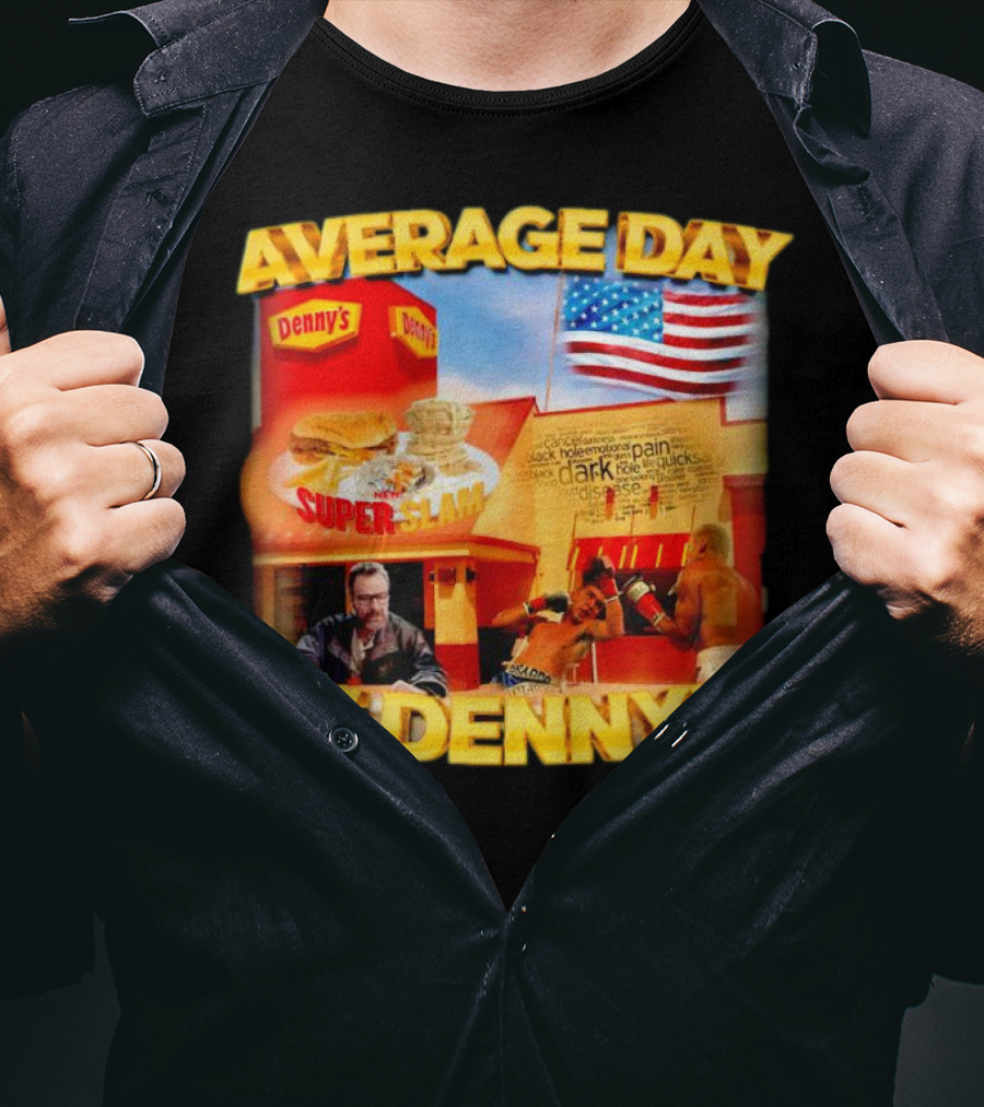 Average Day At Denny’s Super Slam Boxing American Flag T-Shirt
