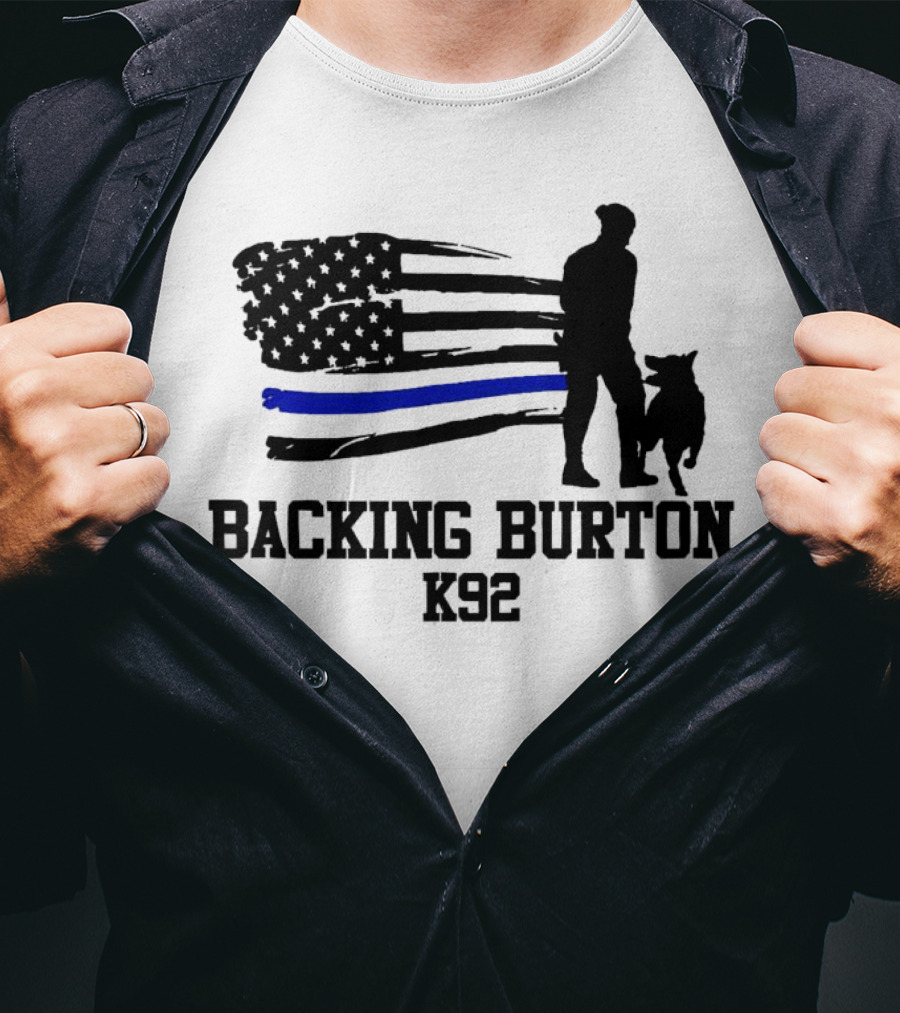 Backing Burton K92 Thin Blue Line Officer Seara T-Shirt
