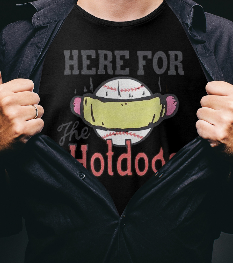 Here For The Hotdogs Baseball Hotdog Combo T-Shirt