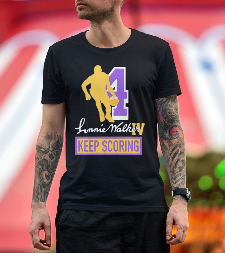 Lonnie Walker IV Keep Scoring Basketball Number 4 T-Shirt