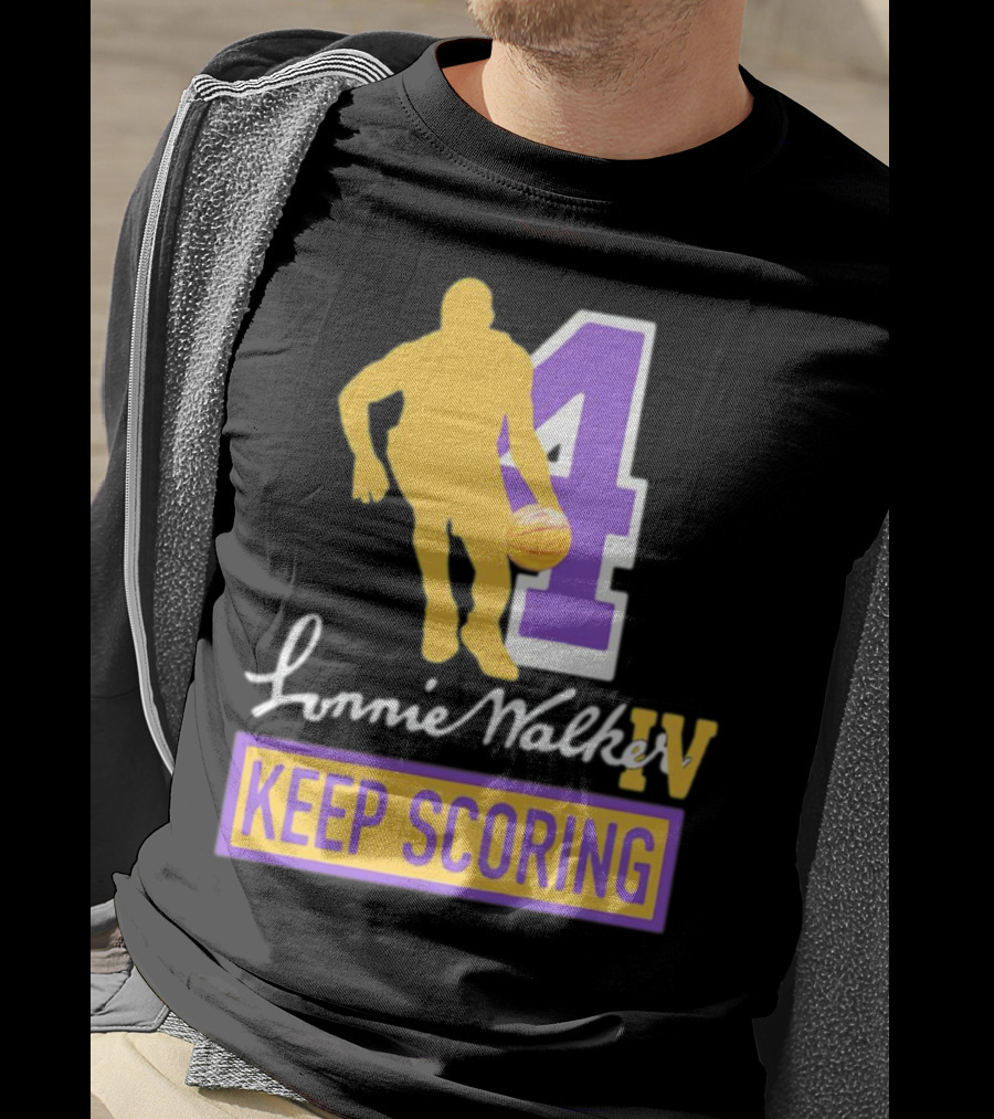 Lonnie Walker IV Keep Scoring Basketball Number 4 T-Shirt