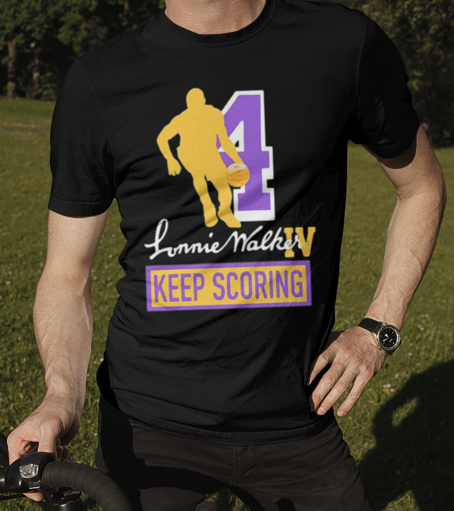 Lonnie Walker IV Keep Scoring Basketball Number 4 T-Shirt