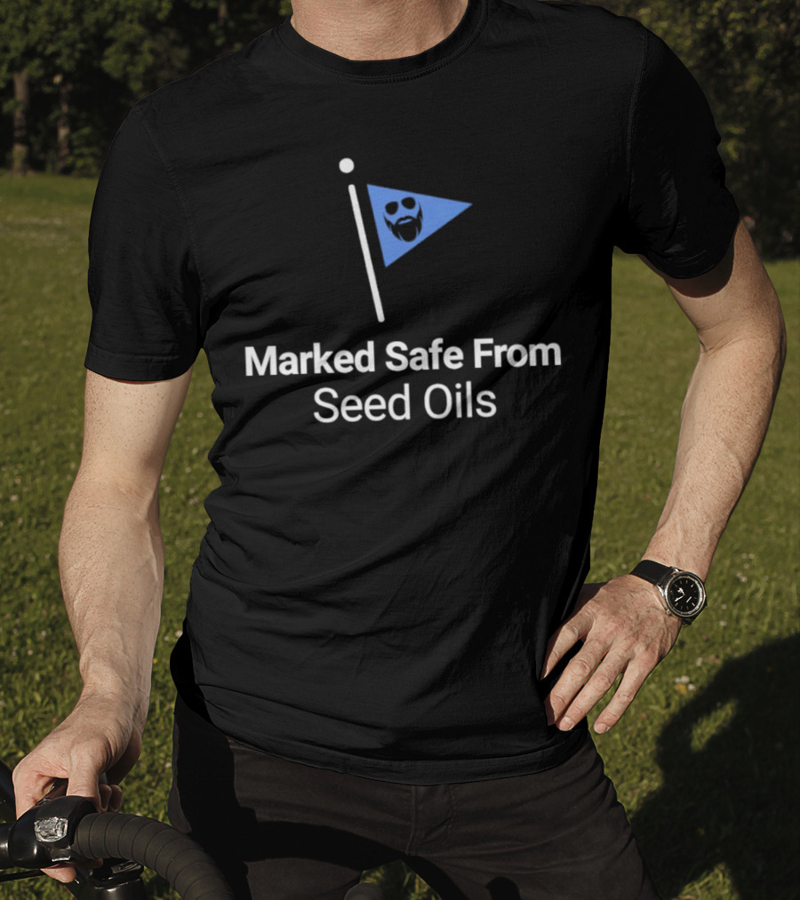 Marked Safe From Seed Oils Bearded Face Flag T-Shirt