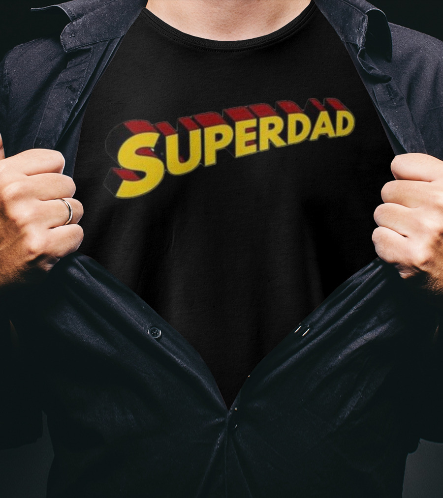 Superdad Father's Day Bold 3D Text Style Heroic T-Shirt