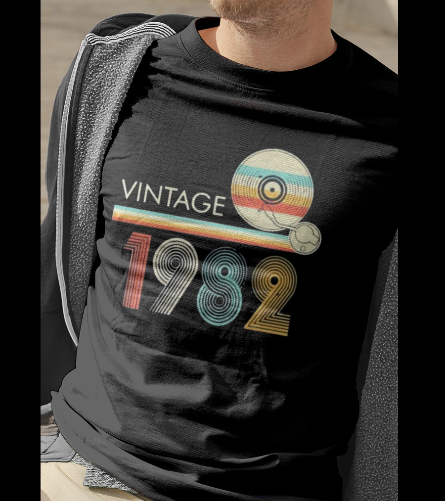 Vintage 1982 Vinyl Record T-Shirt