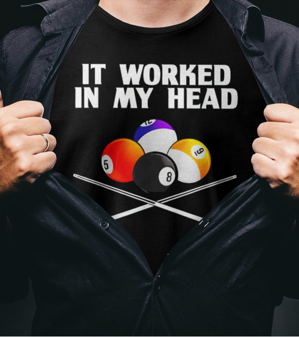 It Worked In My Head Billiard Balls And Cue Sticks T-Shirt