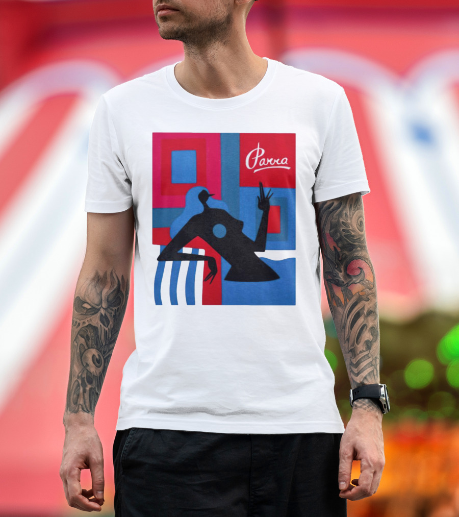 Parra Hot Springs Abstract Silhouette and Geometric Blocks T-Shirt