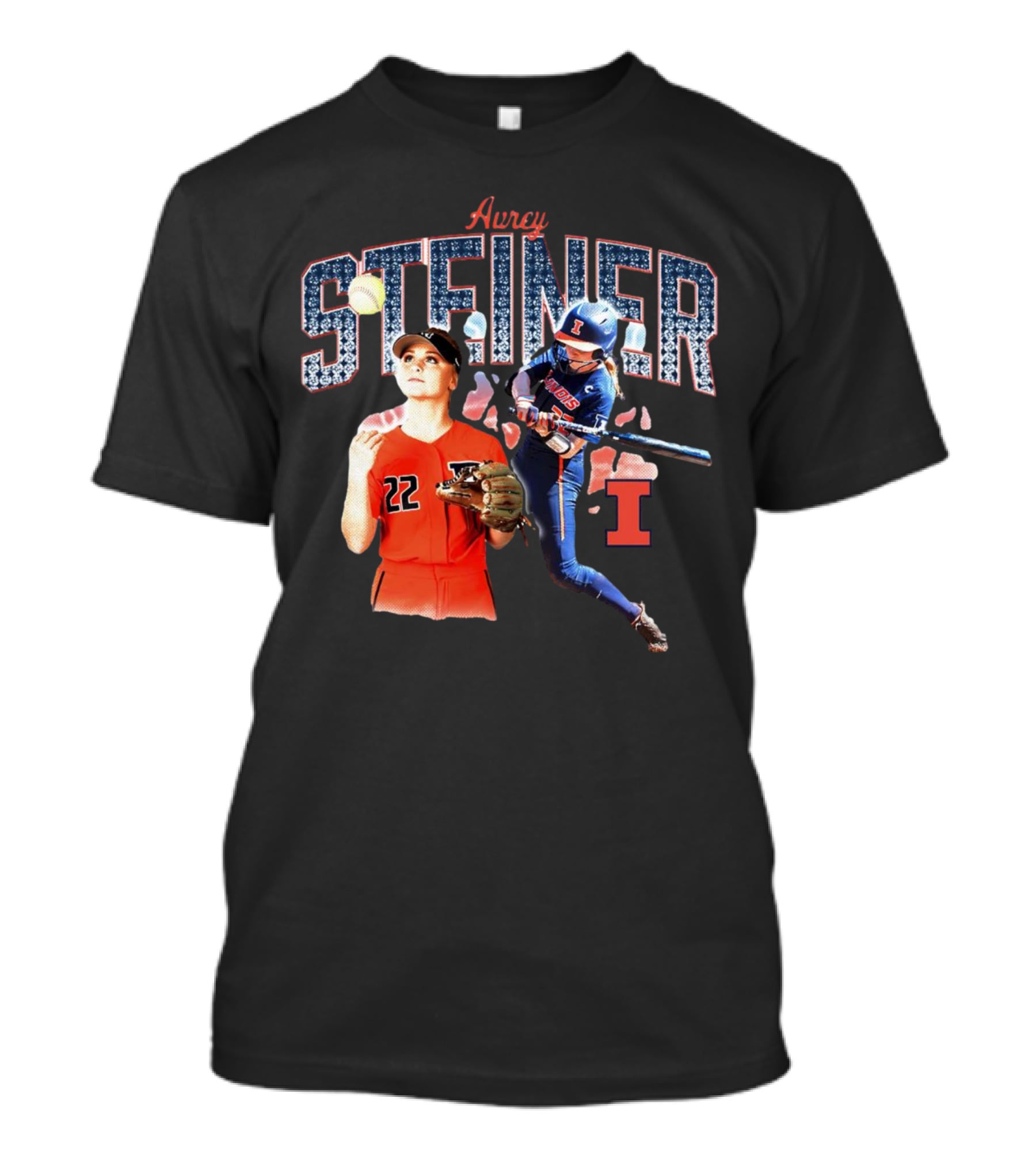 Avrey Steiner Illinois Softball Fighting Illini Number 22 T-Shirt