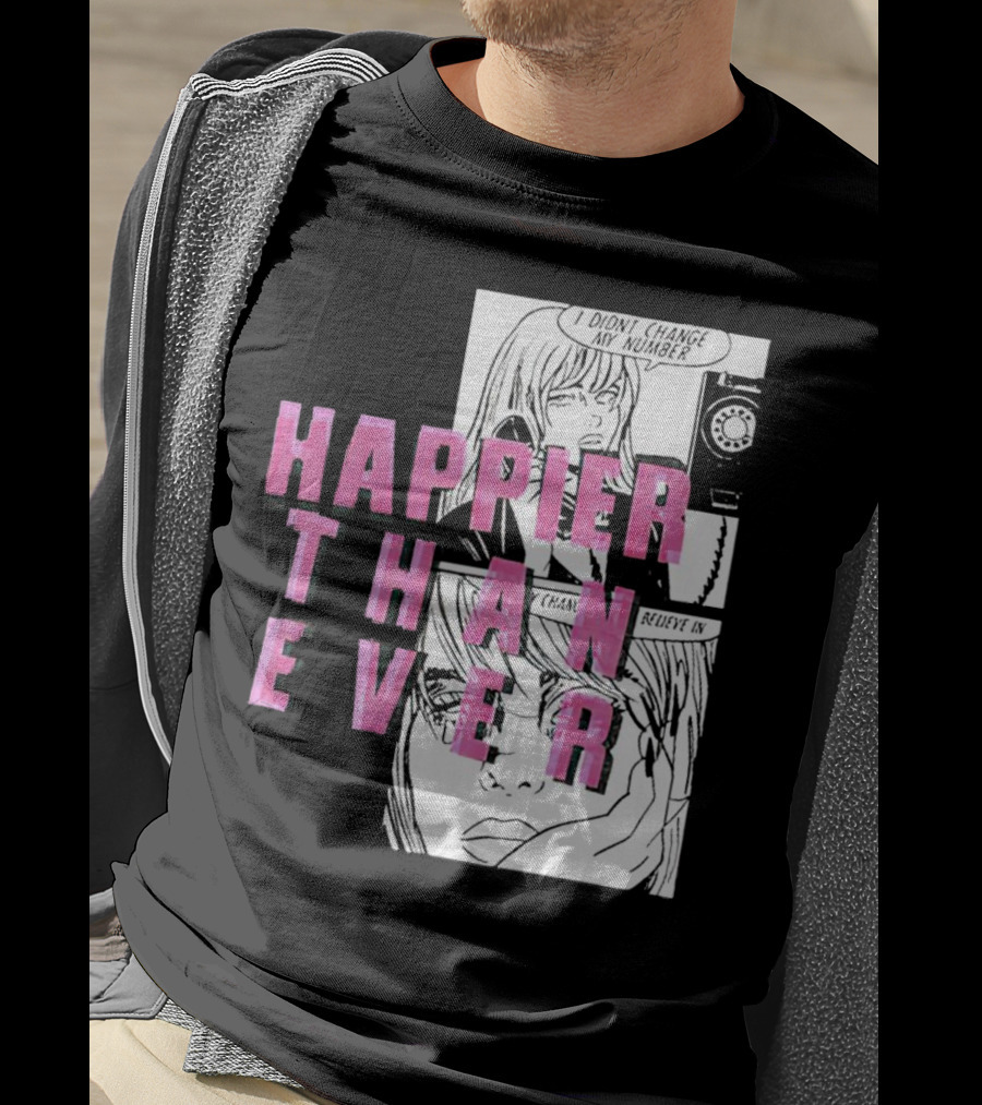 Happier Than Ever Didn't Change My Number Billie Eilish Comic T-Shirt