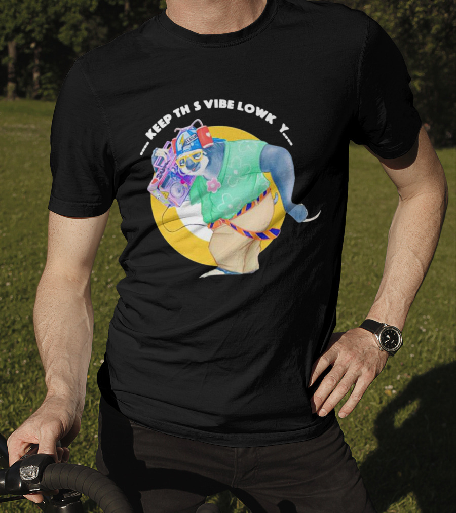 Sloth Keeping This Vibe Lowkey With Boombox And Sunglasses T-Shirt