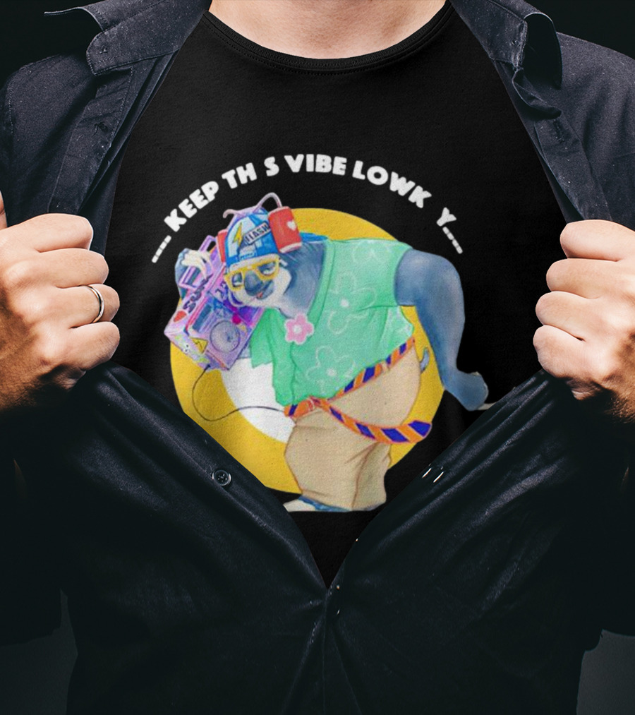 Sloth Keeping This Vibe Lowkey With Boombox And Sunglasses T-Shirt
