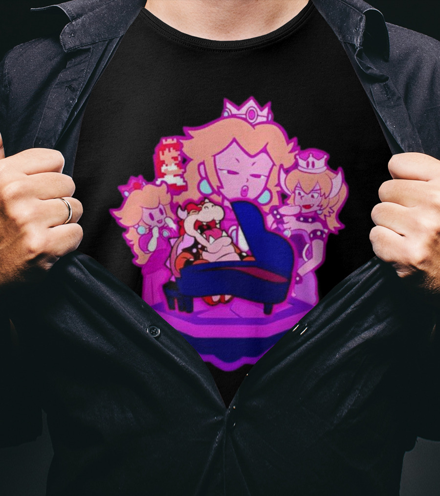 Peaches Super Mario Bros Bowser Piano Performance Oscars T-Shirt