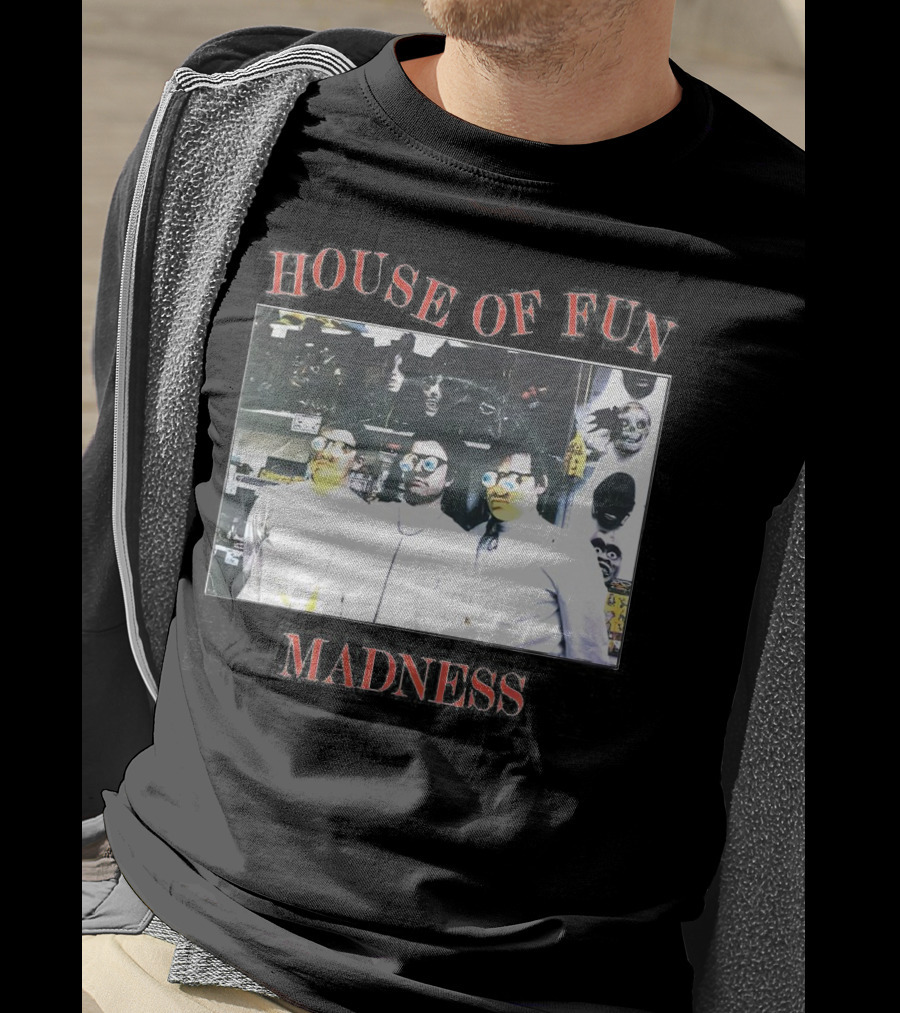 Madness House Of Fun 1980s Band Photo With Mask Collection T-Shirt