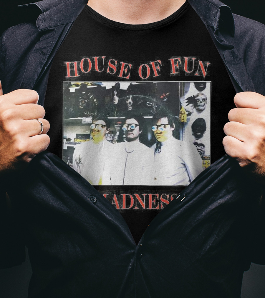 Madness House Of Fun 1980s Band Photo With Mask Collection T-Shirt