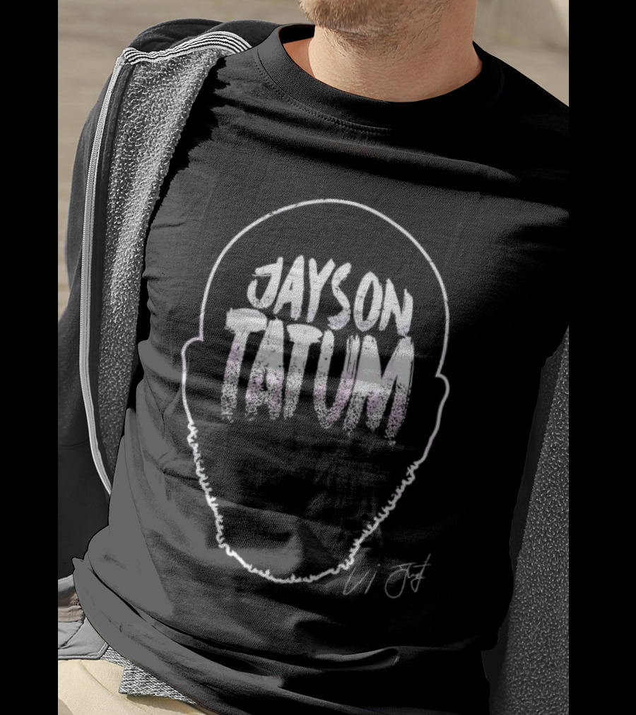 Jayson Tatum Basketball Player Name Art Signature T-Shirt