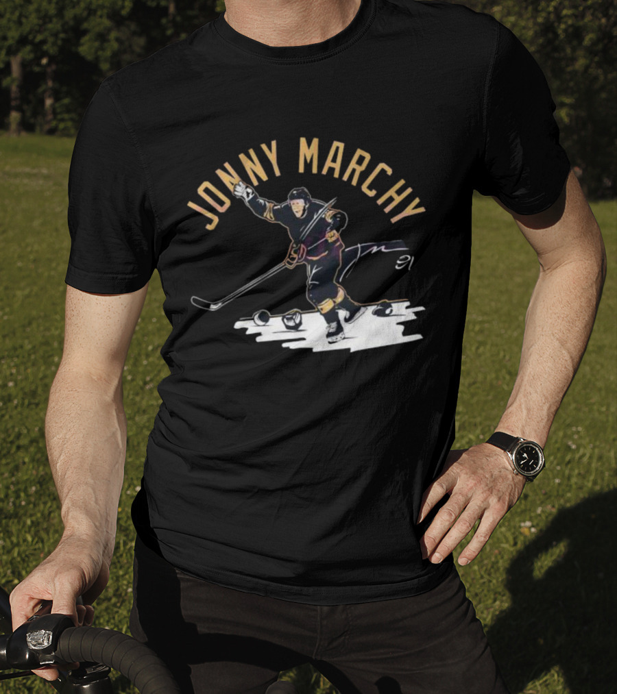 JONNY MARCHY 91 Signature Hockey Action T-Shirt
