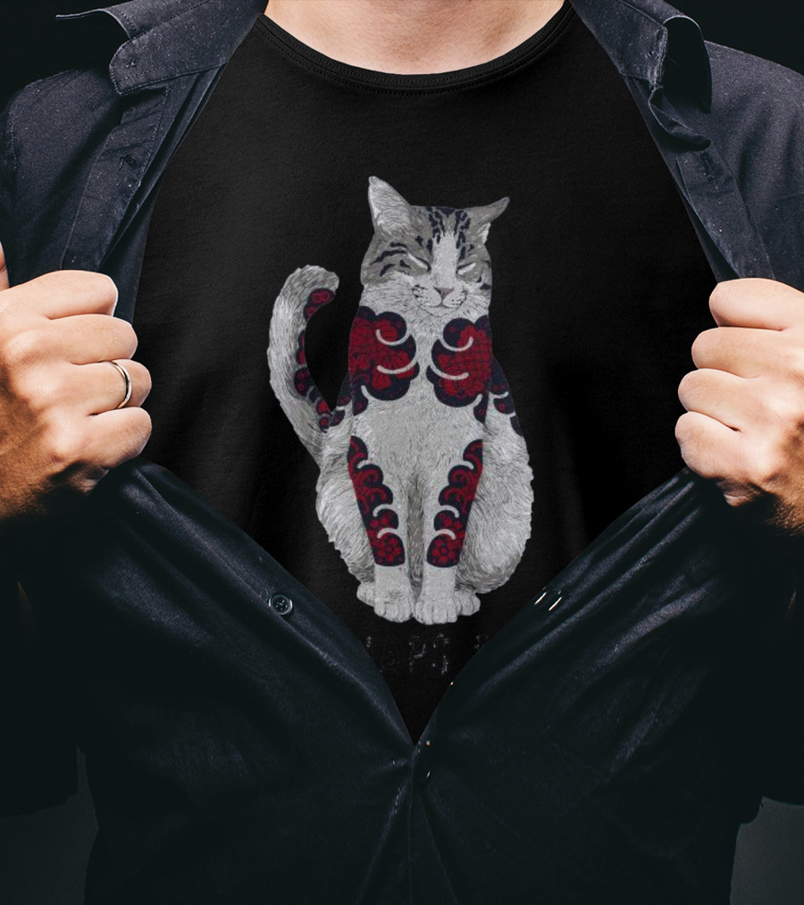 Tats Naps And Cats Inked Feline Charm T-Shirt