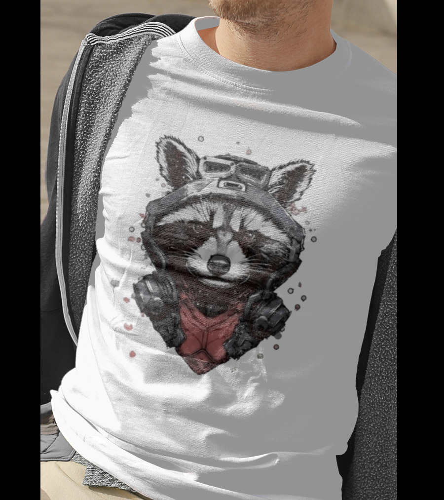 Rocket Raccoon Guardians Of The Galaxy Masked T-Shirt