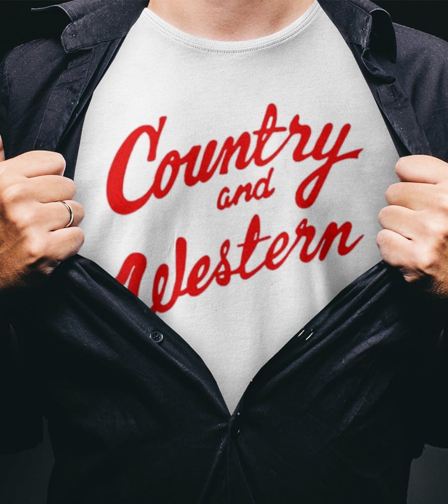 Country And Western Red Script T-Shirt