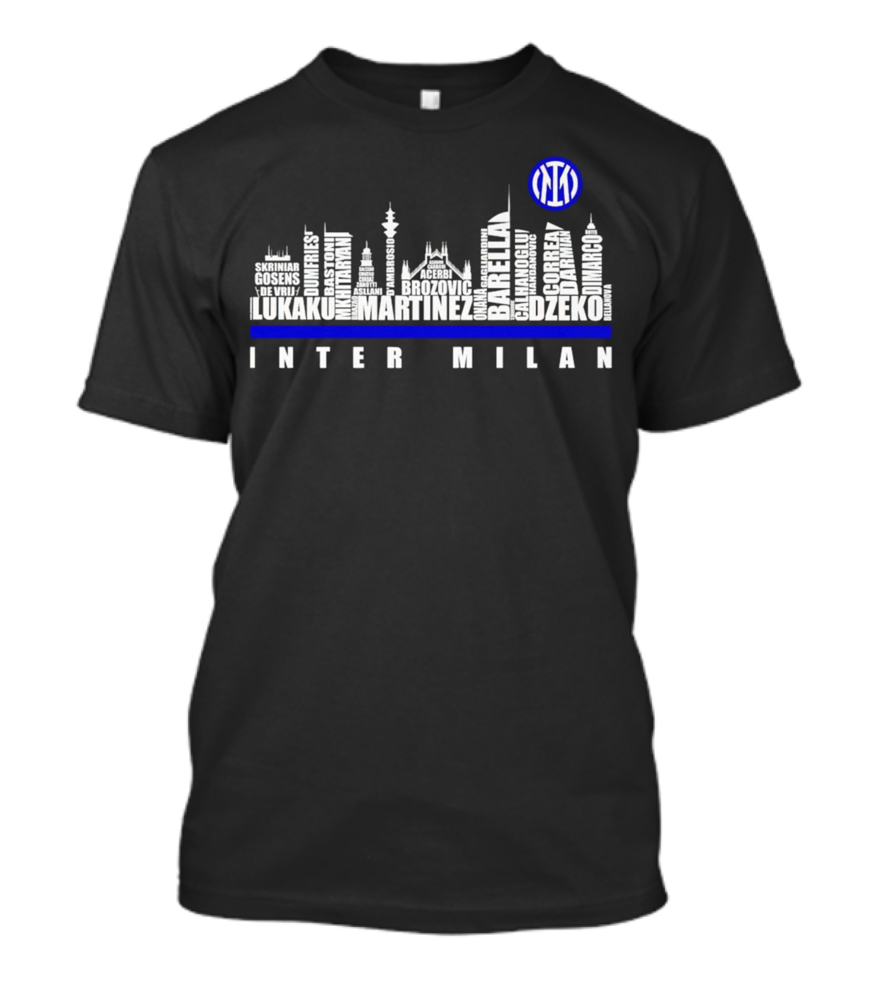 Edizione Limitata Inter Milan Team Skyline Lukaku Martinez Barella Dzeko Brozovic T-Shirt
