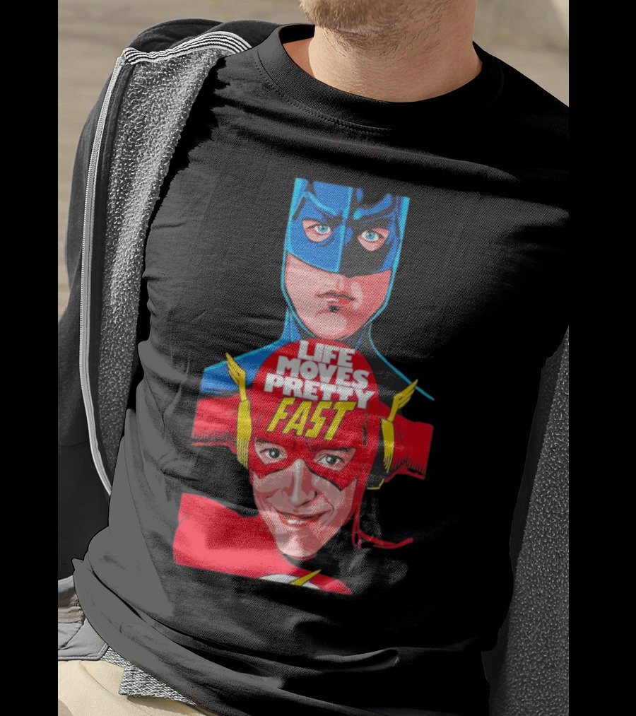 Life Moves Pretty Fast Batman And Flash Crossover T-Shirt