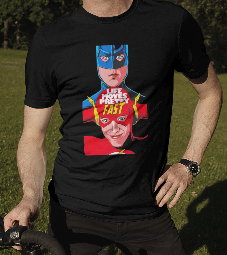 Life Moves Pretty Fast Batman And Flash Crossover T-Shirt