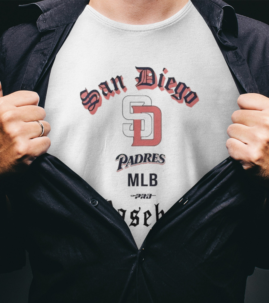 San Diego Padres Cooperstown Collection Old English MLB Baseball T-Shirt