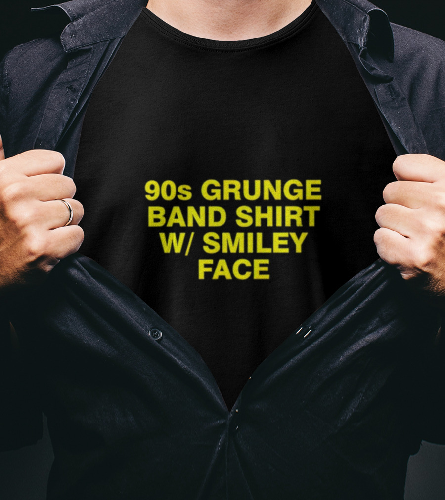 90s Grunge Band Shirt Smiley Face T-Shirt