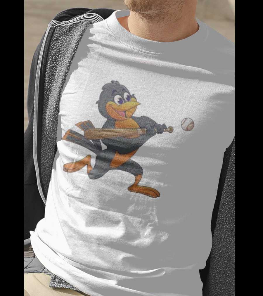 Baltimore Orioles Bird Bat Baseball Swing T-Shirt