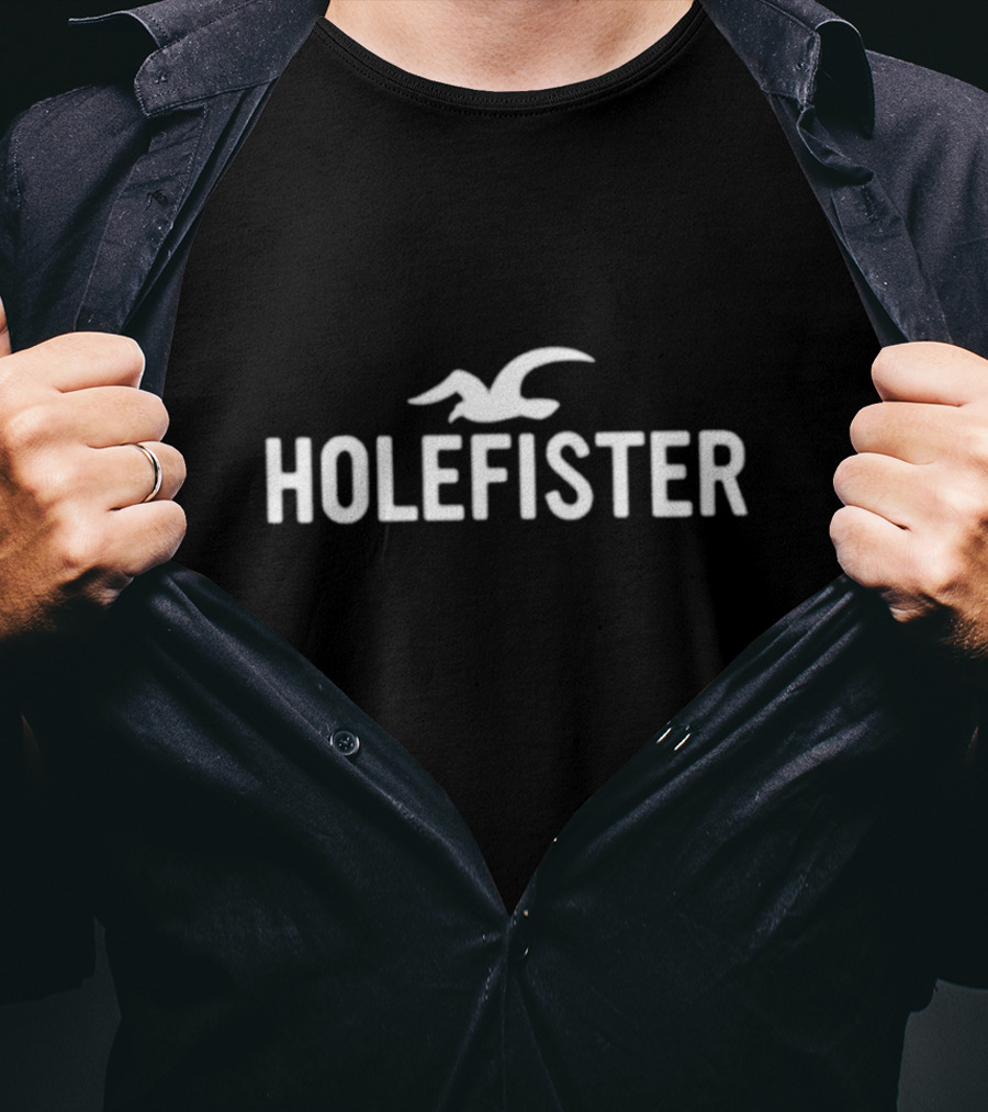 Holefister Parody Logo Graphic With Seagull Bird T-Shirt