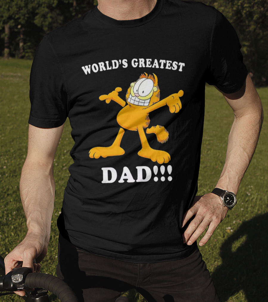 World's Greatest Dad Garfield Enthusiastic Pose T-Shirt