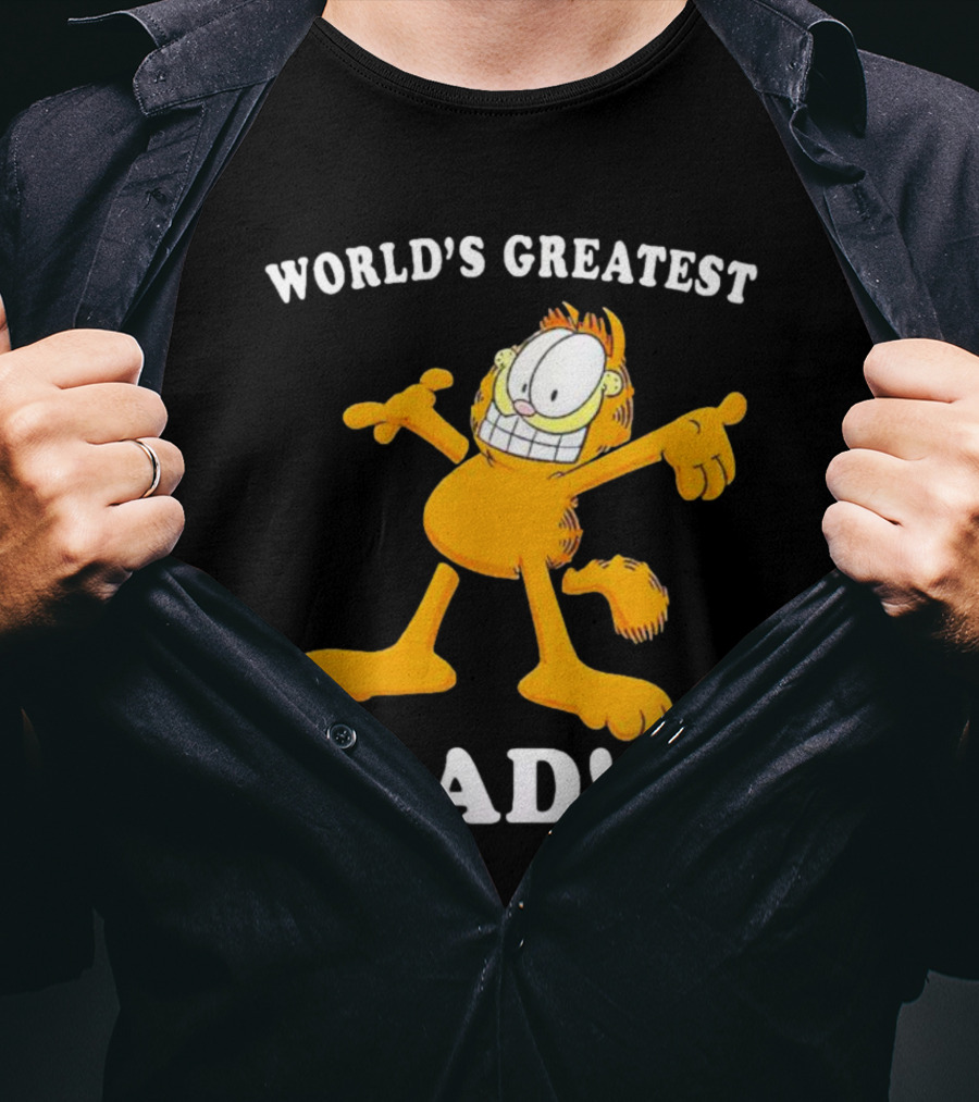 World's Greatest Dad Garfield Enthusiastic Pose T-Shirt