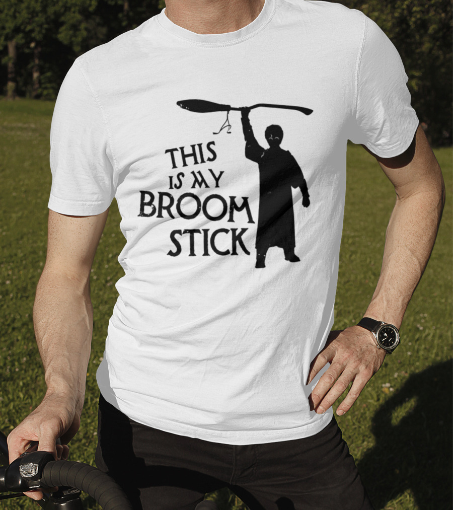 This Is My Broom Stick Silhouette Wizard T-Shirt