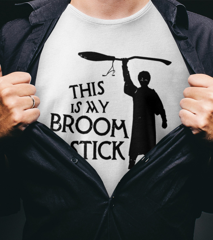 This Is My Broom Stick Silhouette Wizard T-Shirt