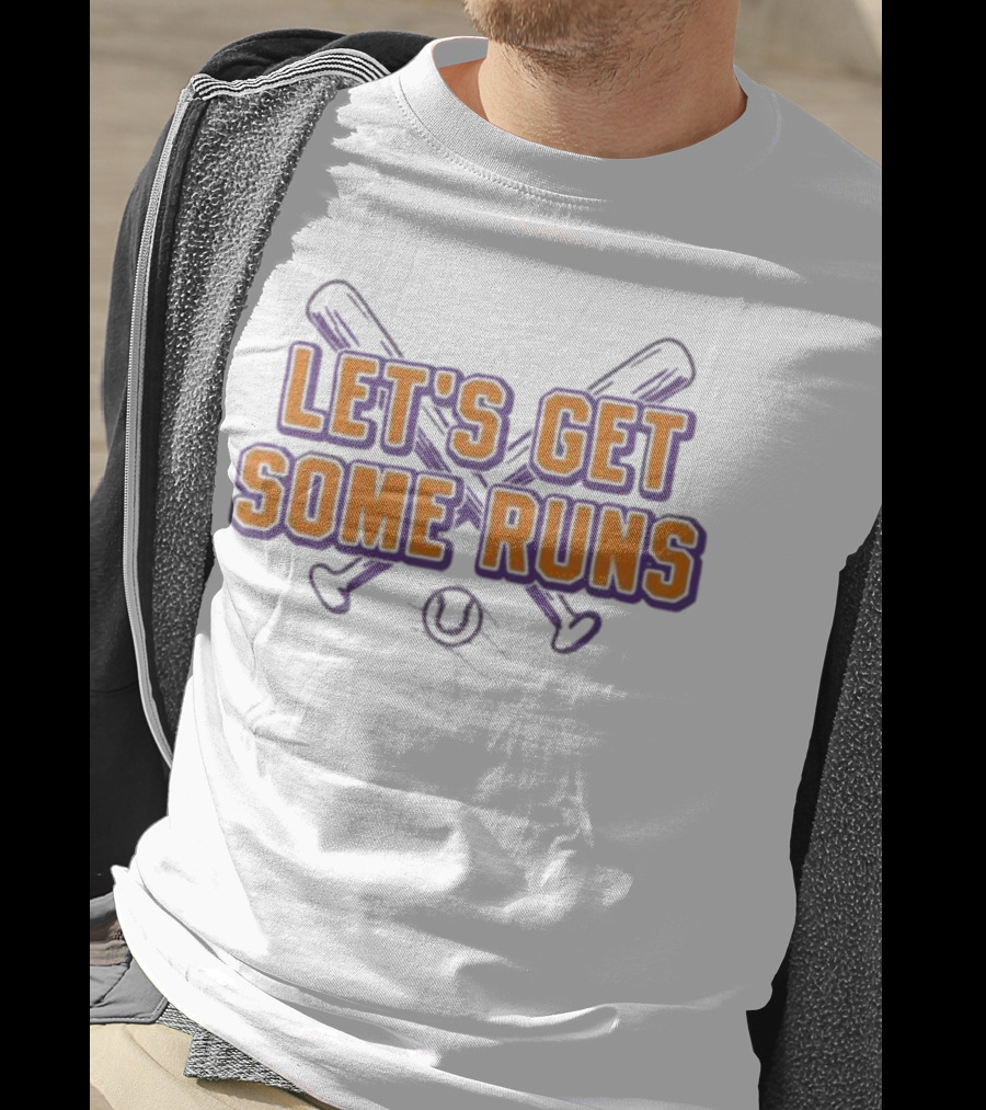 Clemson Tigers Let's Get Some Runs Baseball Bats And Ball T-Shirt