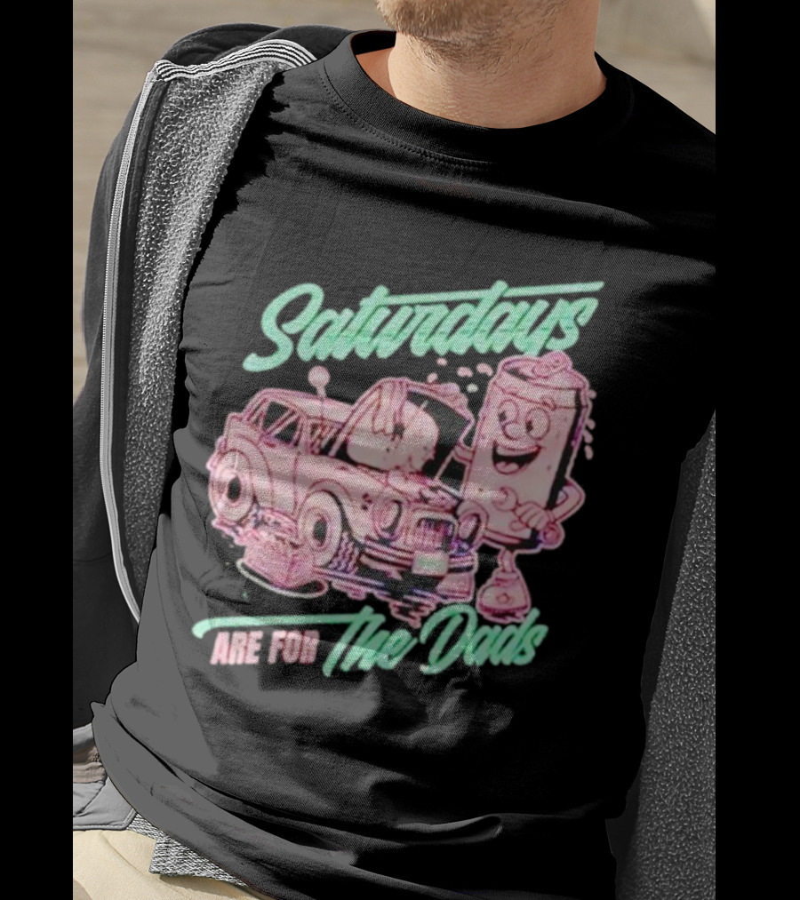Saturdays Are For The Dads Retro Car And Soda Can Guy T-Shirt