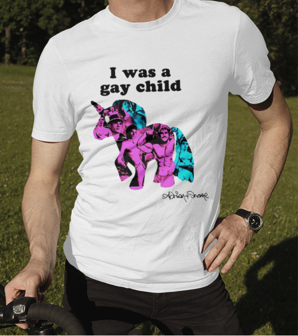 Adrian And Shane I Was A Gay Child Unicorn Collage T-Shirt