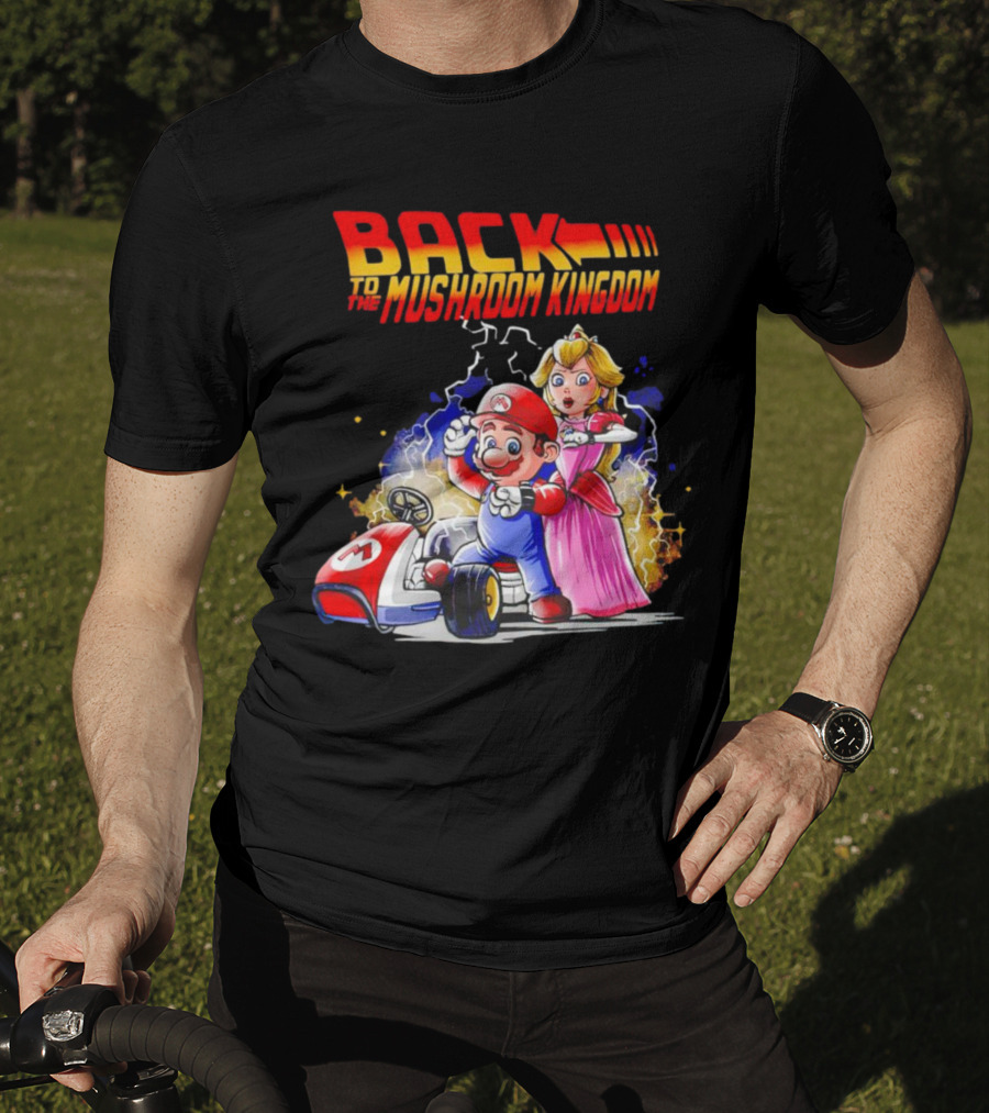 Back To The Mushroom Kingdom Mario Princess Kart Lightning Retro Adventure T-Shirt