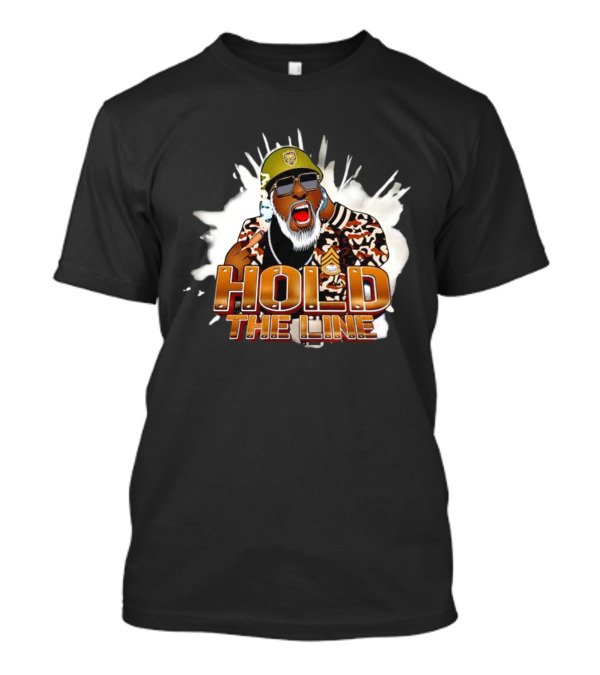 Hold The Line King David Style Camo Jacket And Helmet T-Shirt