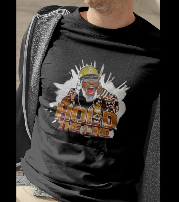 Hold The Line King David Style Camo Jacket And Helmet T-Shirt