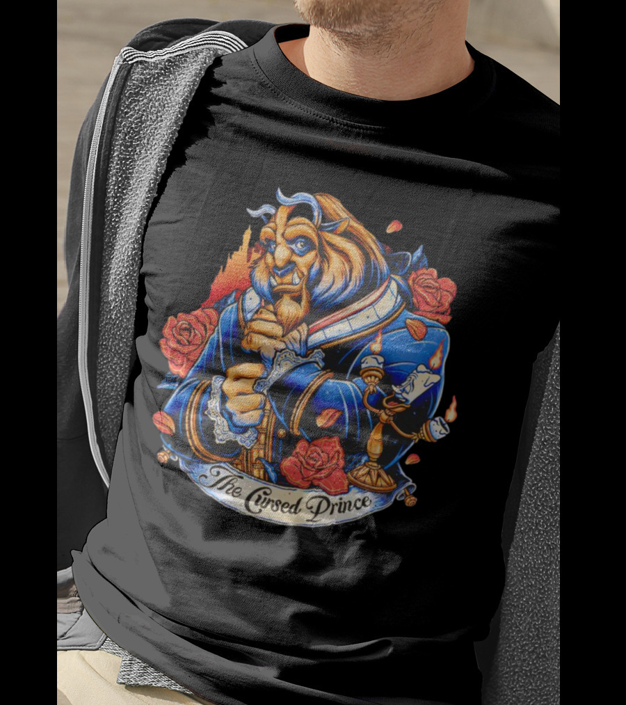 The Beast The Cursed Prince Roses And Candle Companion Scene T-Shirt