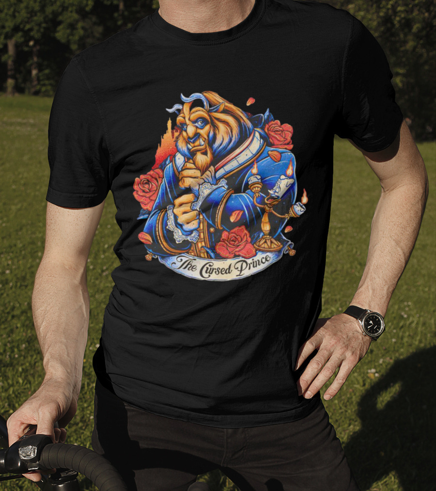The Beast The Cursed Prince Roses And Candle Companion Scene T-Shirt