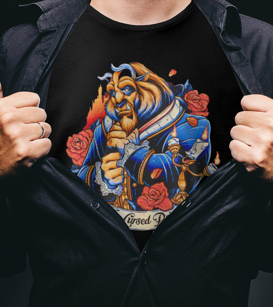 The Beast The Cursed Prince Roses And Candle Companion Scene T-Shirt