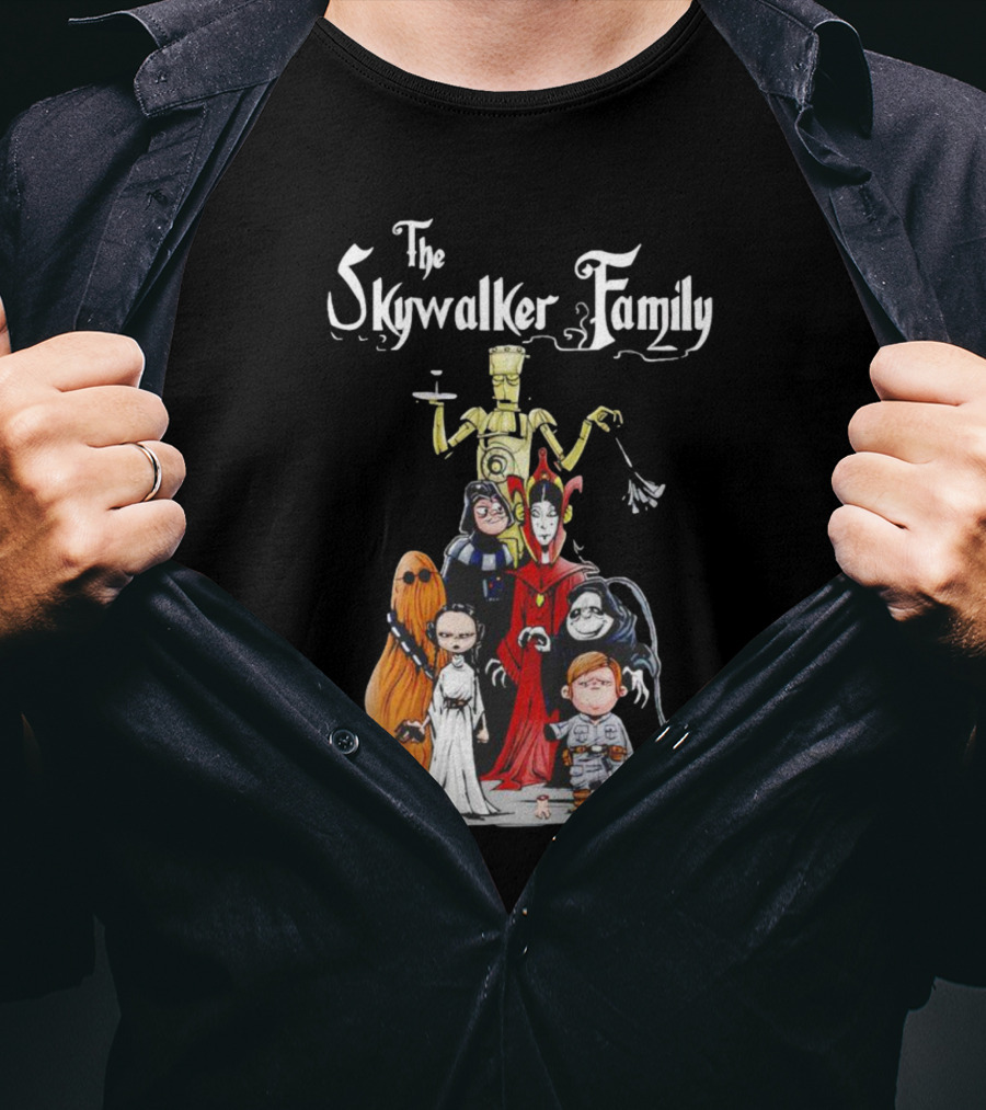 Star Wars Meets Addams Parody Mashup With Skywalker Family Twist T-Shirt