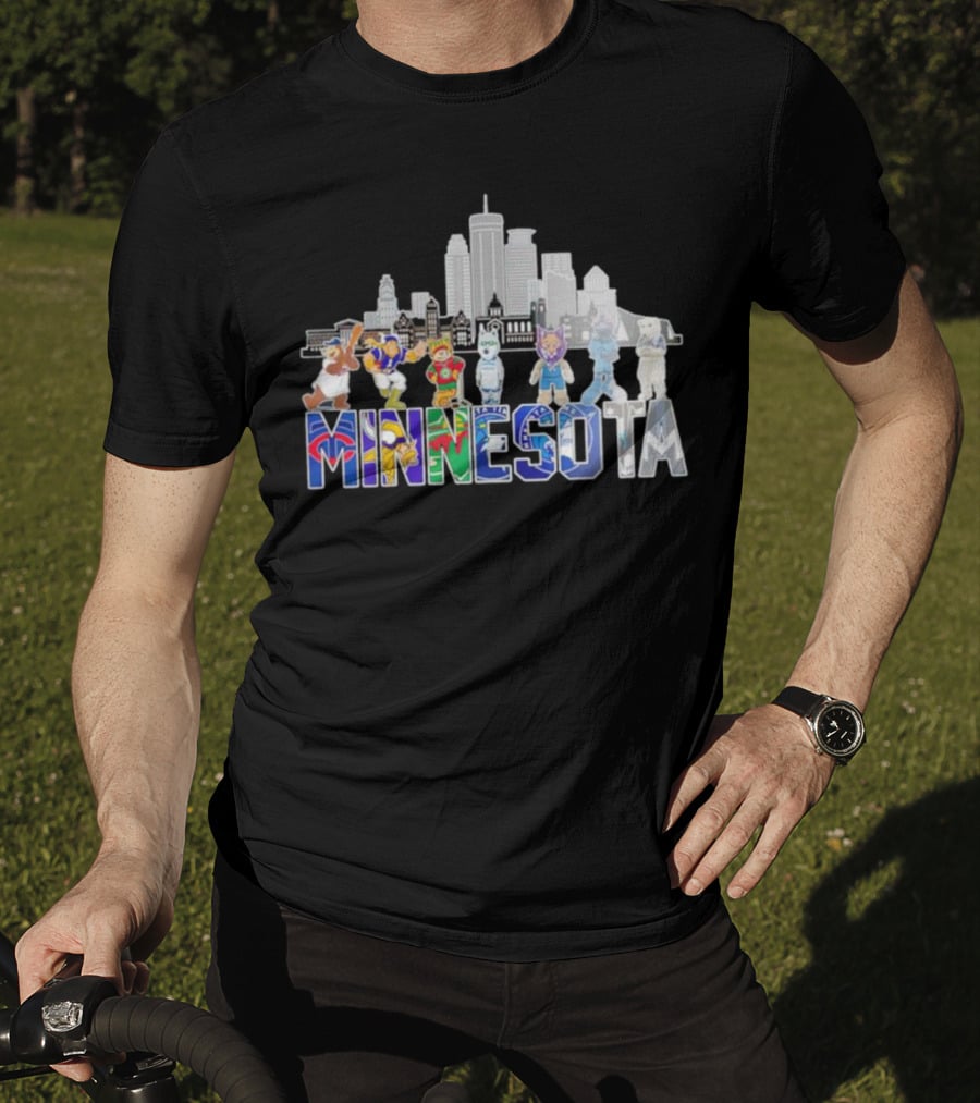 Minnesota Sports City Mascots Skyline T-Shirt