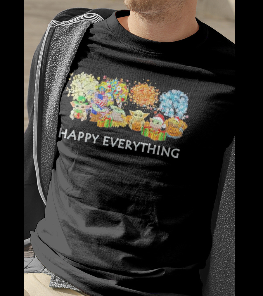 Baby Yoda Happy Everything Holiday T-Shirt